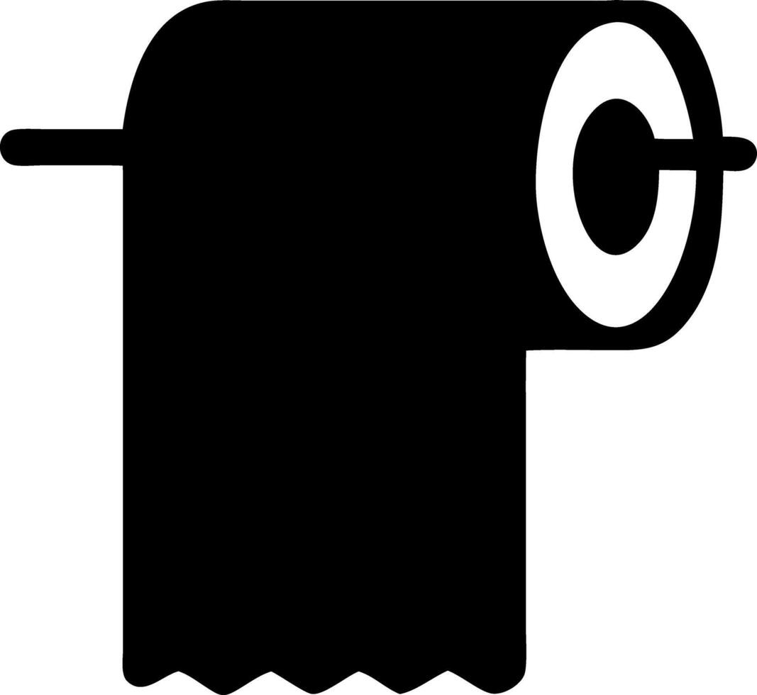 toilet paper black fill icon vector