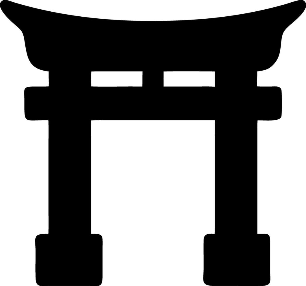 torii gate black fill icon vector