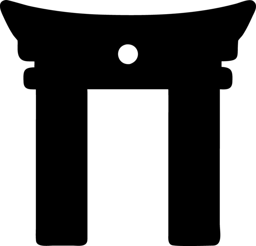 torii gate black fill icon vector