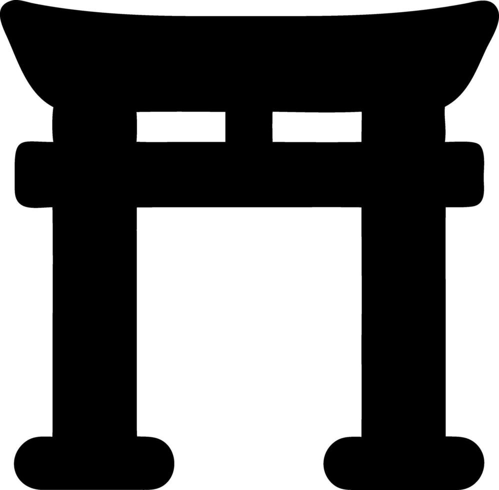 torii gate black fill icon vector
