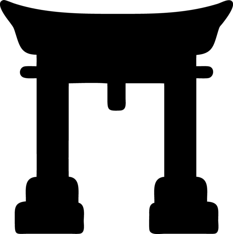 torii gate black fill icon vector