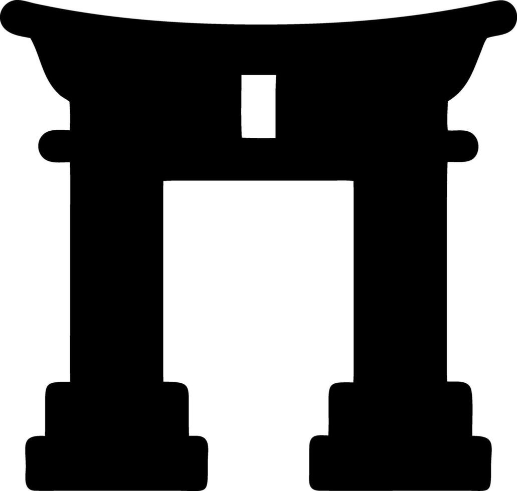 torii gate black fill icon vector