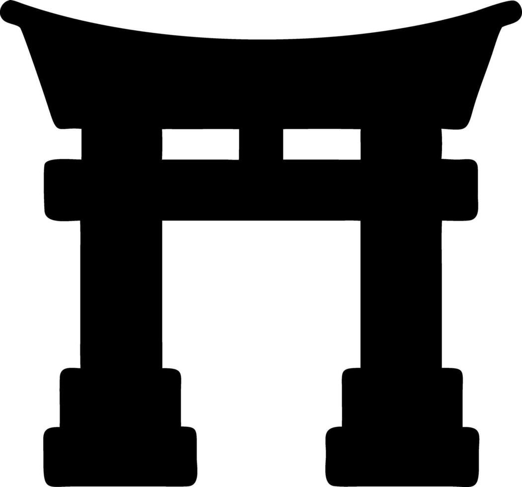 torii gate black fill icon vector