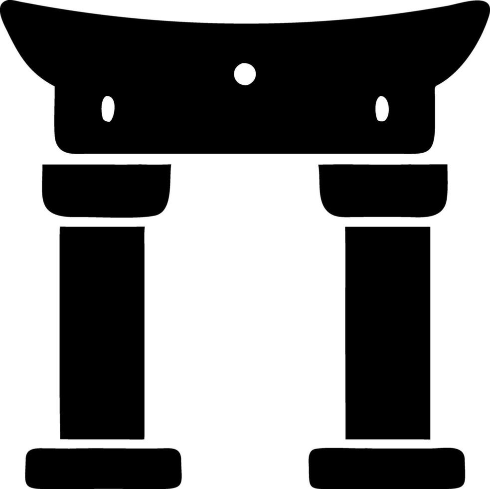torii gate black fill icon vector