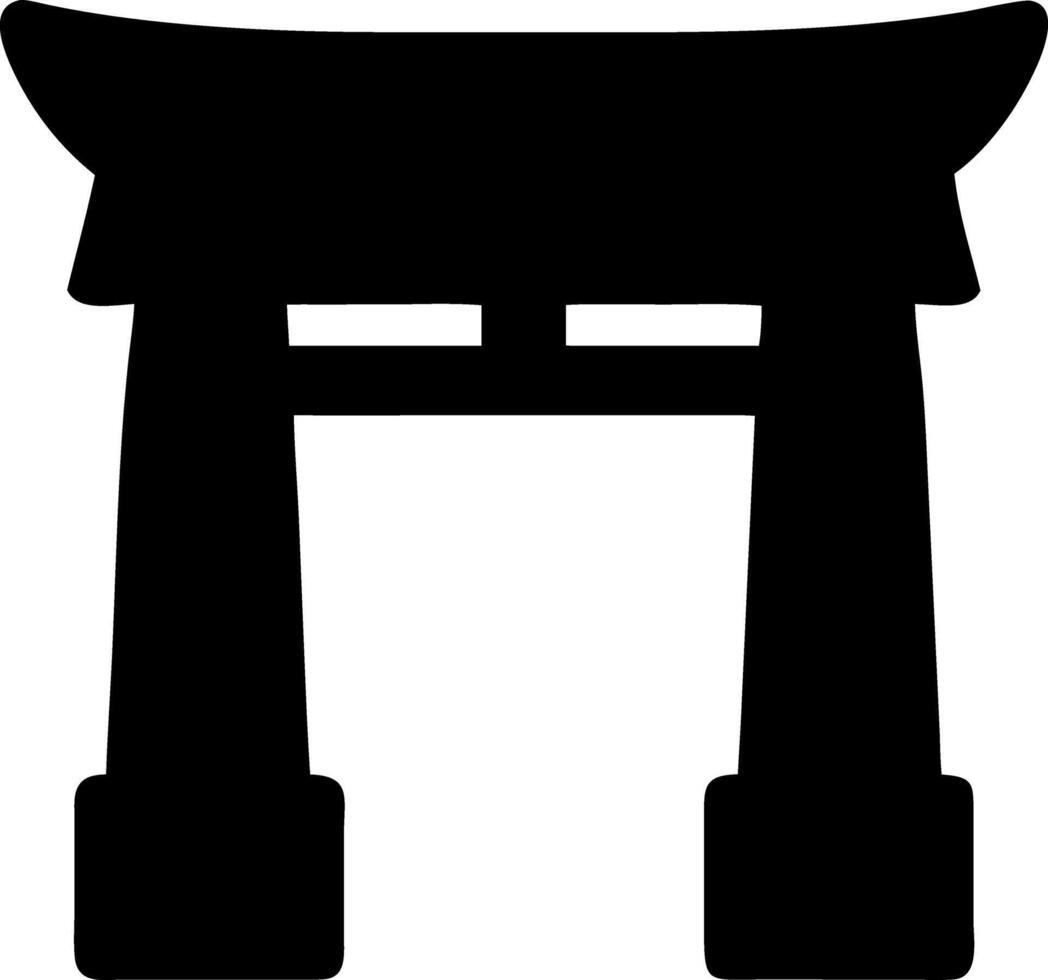 torii gate black fill icon vector