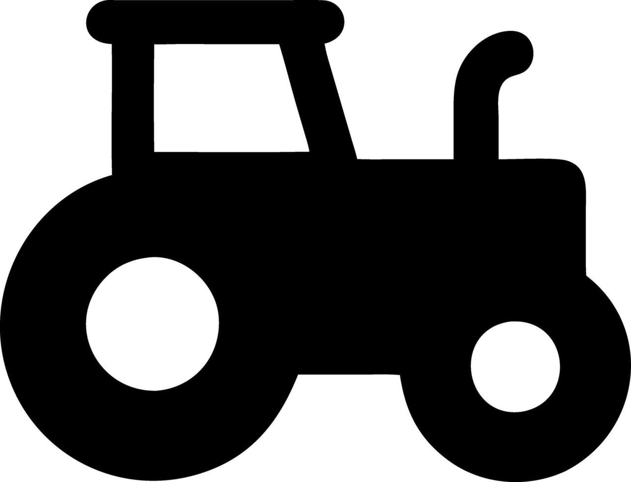 tractor black fill icon vector