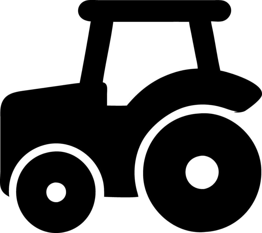 tractor black fill icon vector