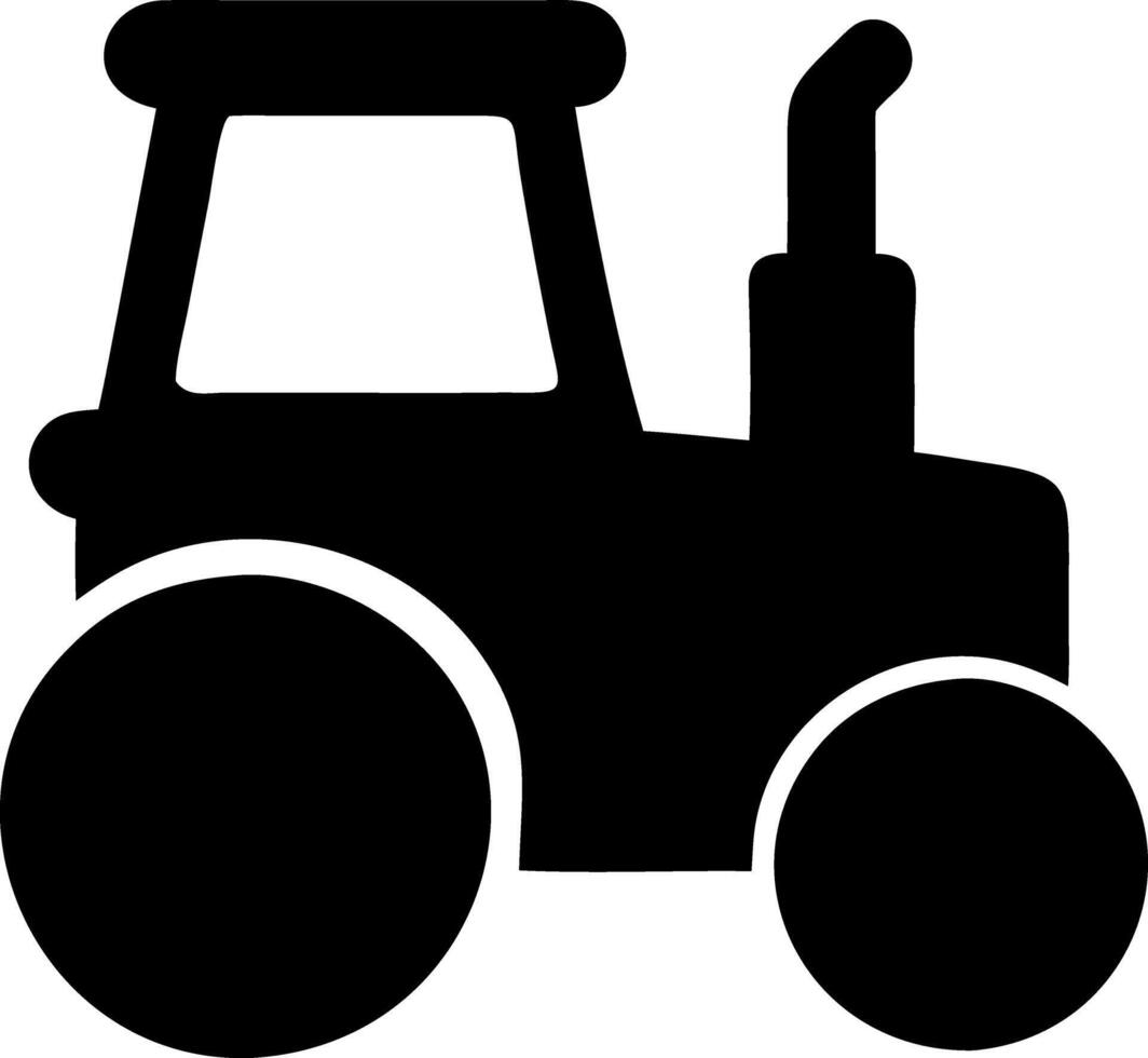 tractor black fill icon vector