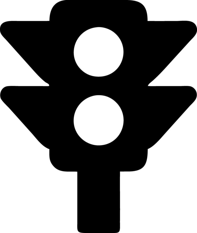 traffic light black fill icon vector