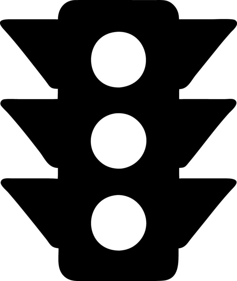traffic light black fill icon vector