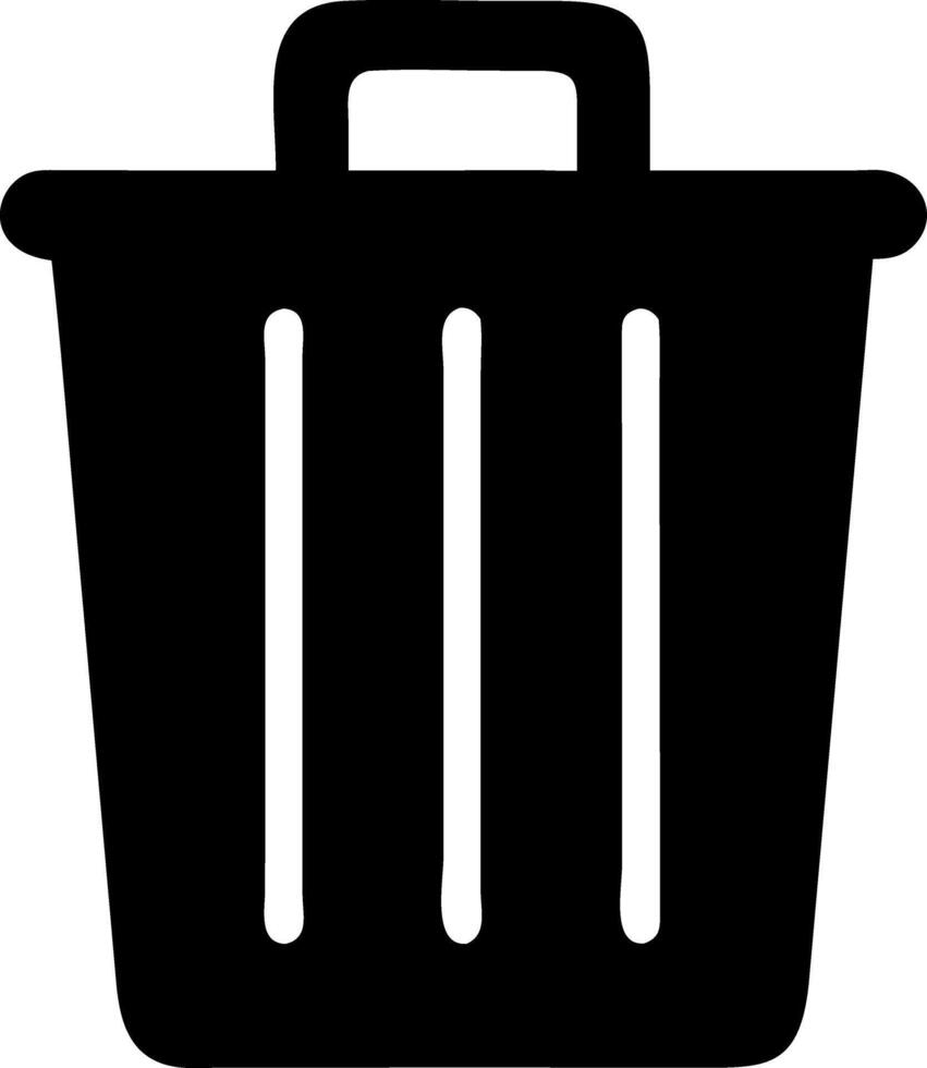 trash black fill icon vector
