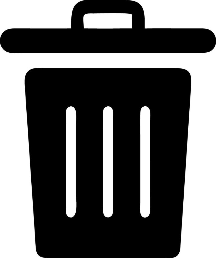 trash black fill icon vector