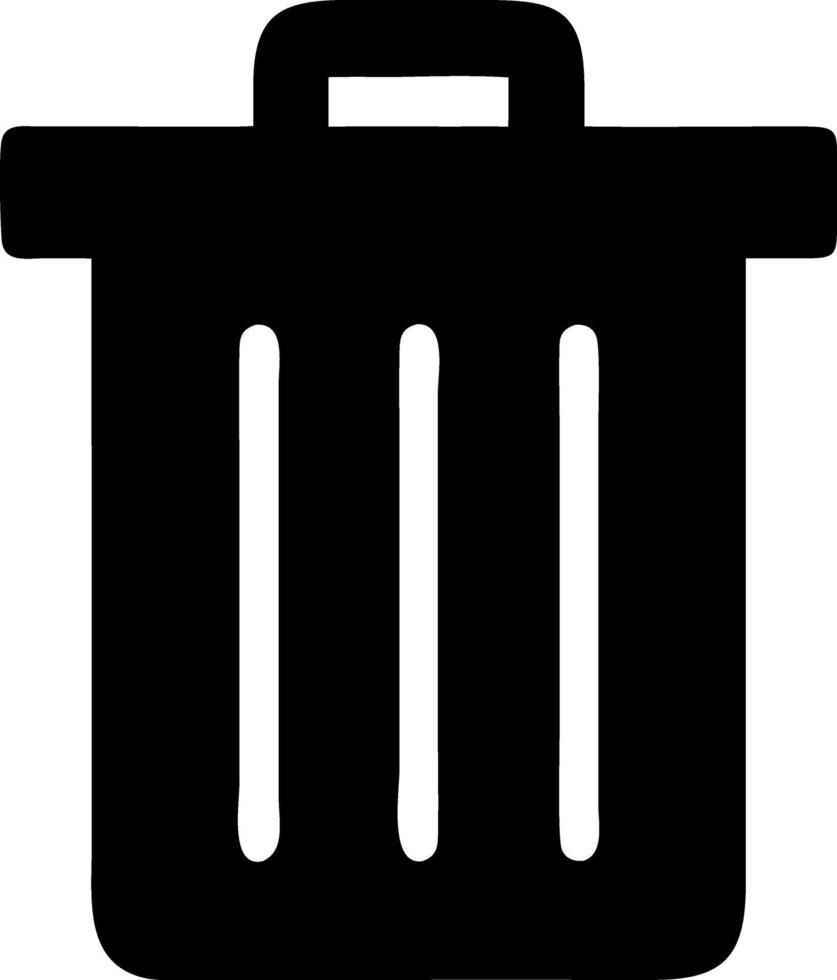 trash black fill icon vector