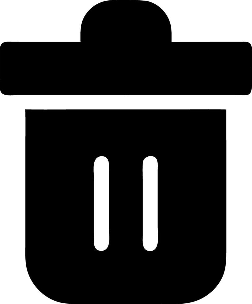 trash black fill icon vector