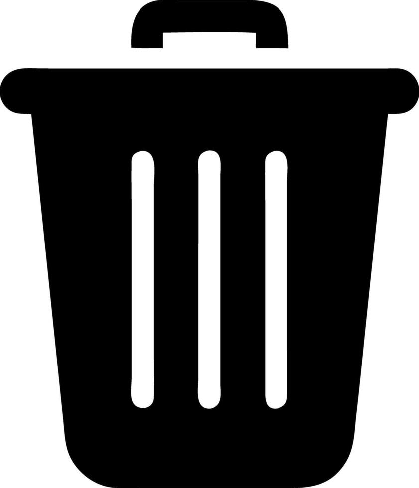 trash black fill icon vector