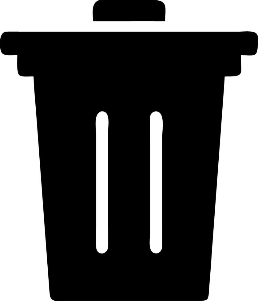 trash black fill icon vector