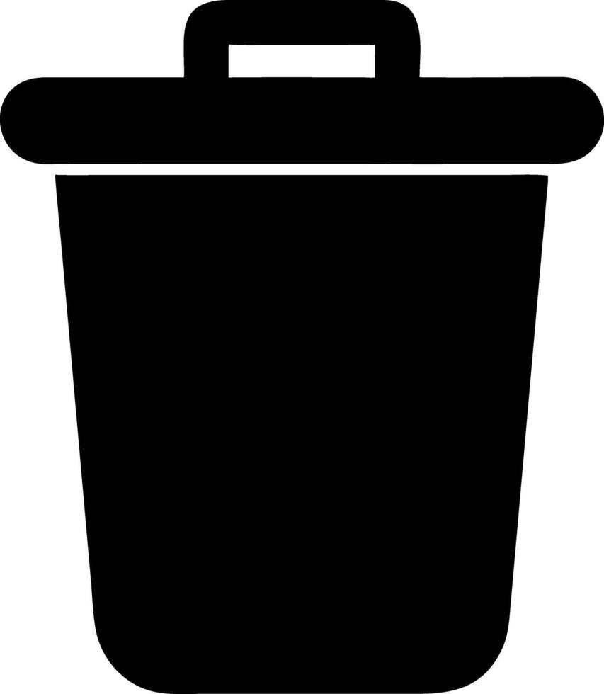 trash black fill icon vector