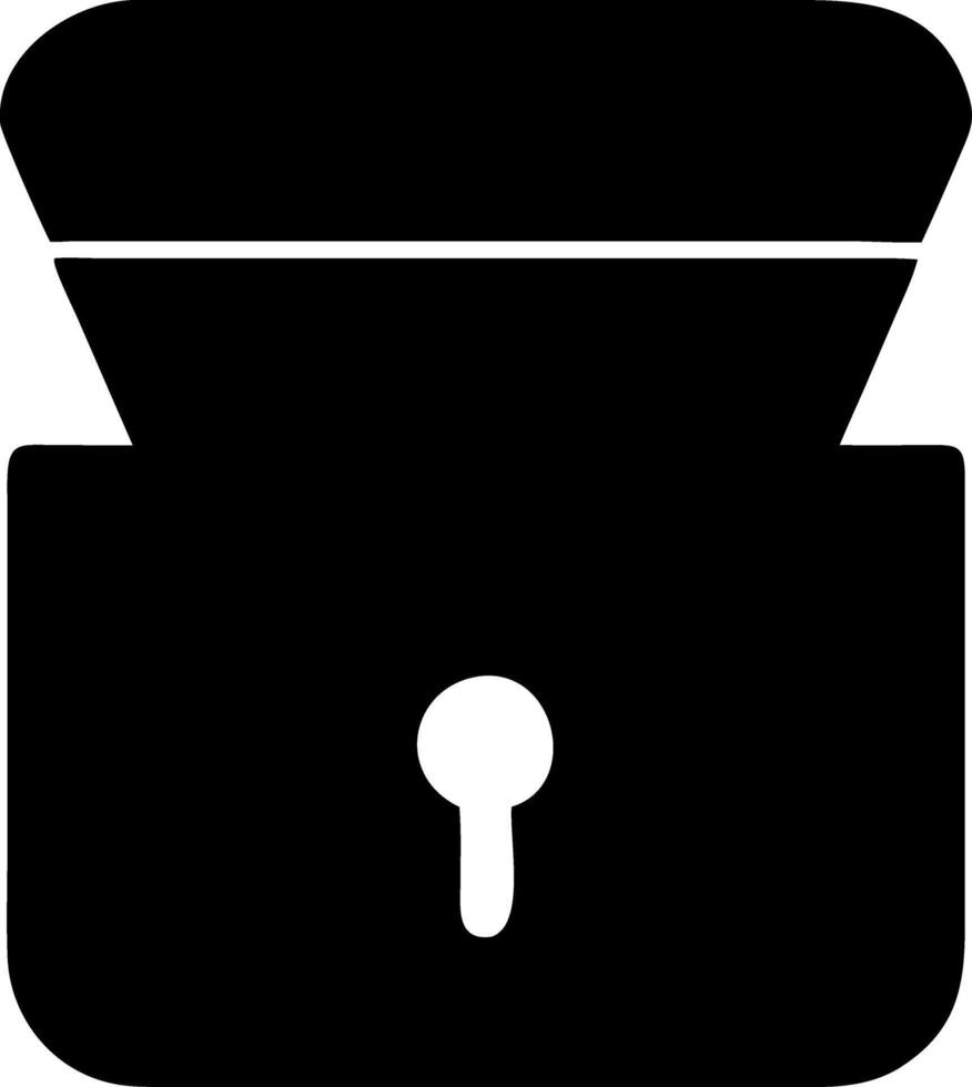 treasure chest black fill icon vector