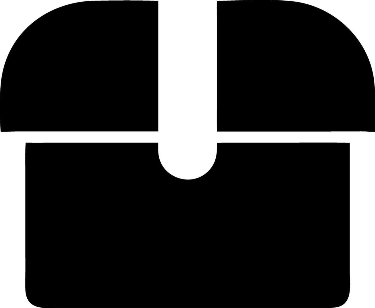treasure chest black fill icon vector