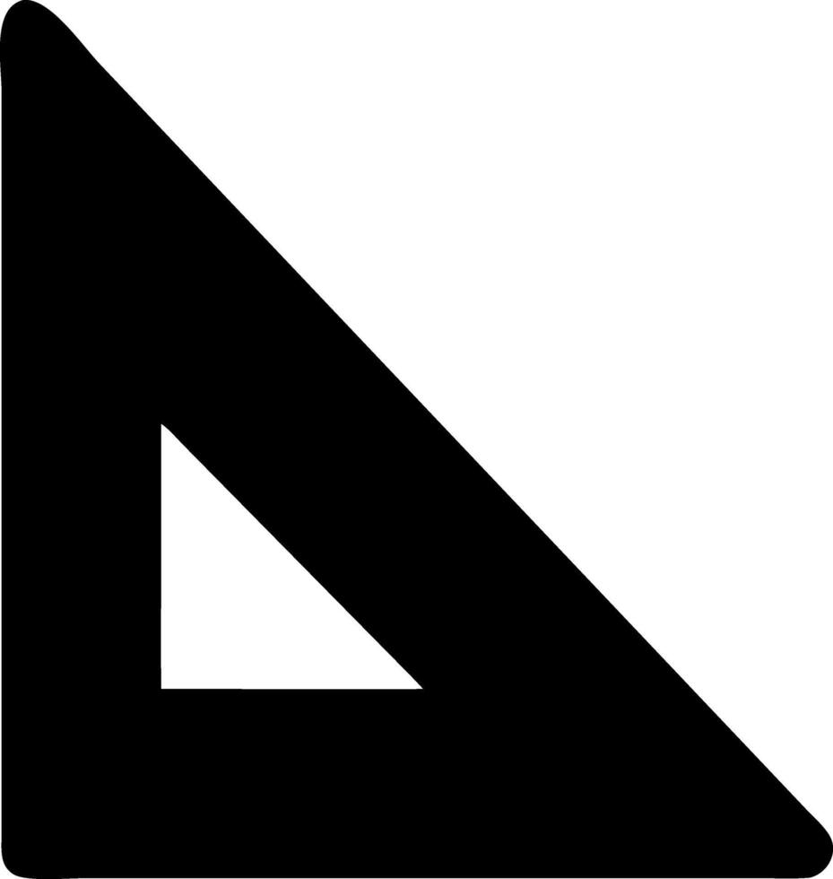 triangle ruler black fill icon vector