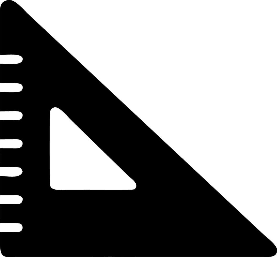 triangle ruler black fill icon vector