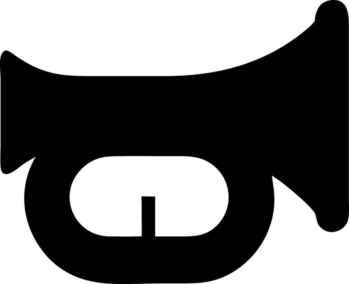 trumpet black fill icon vector