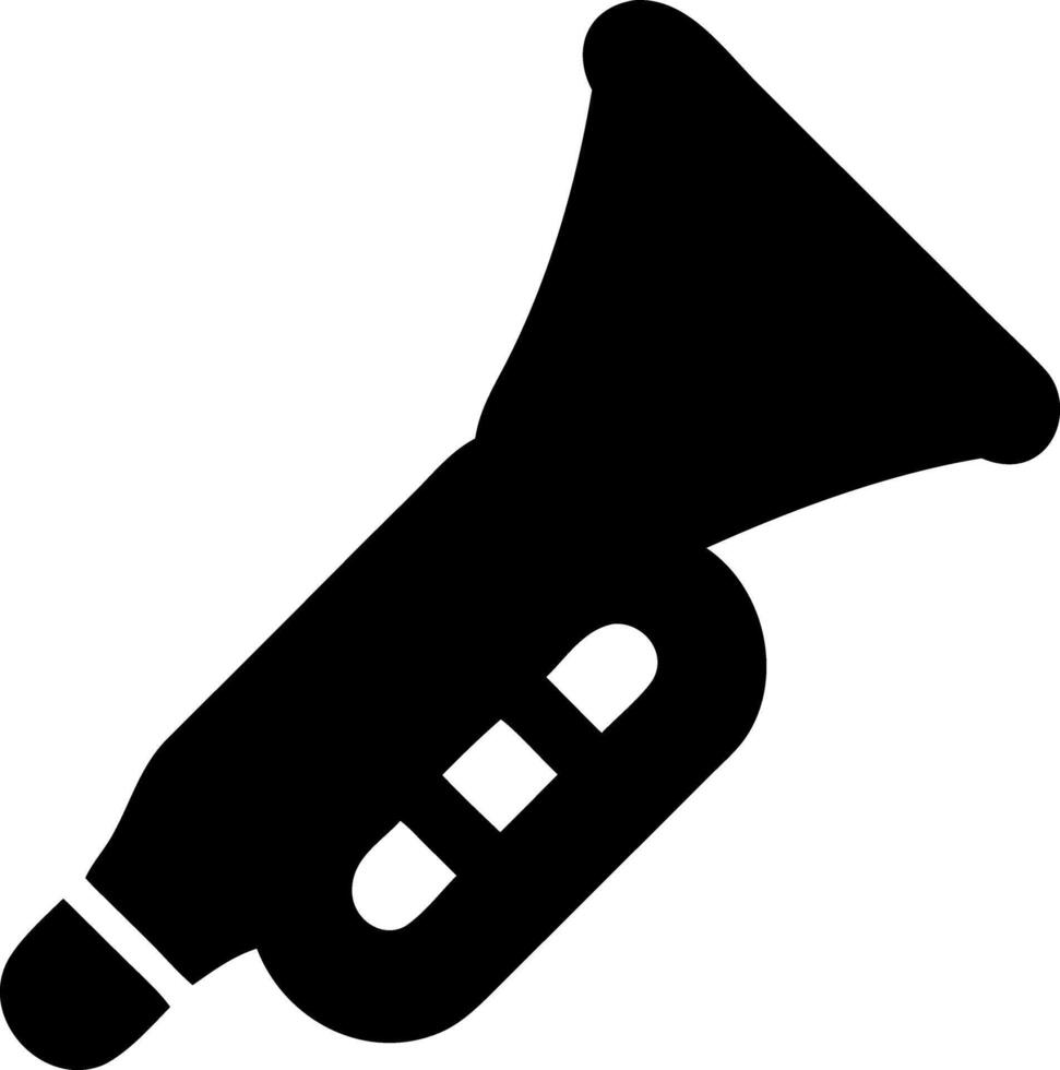 trumpet black fill icon vector