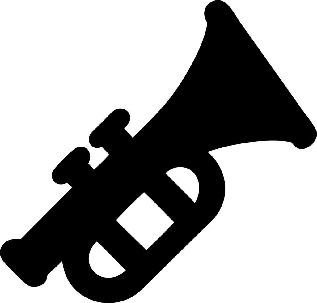 trumpet black fill icon vector