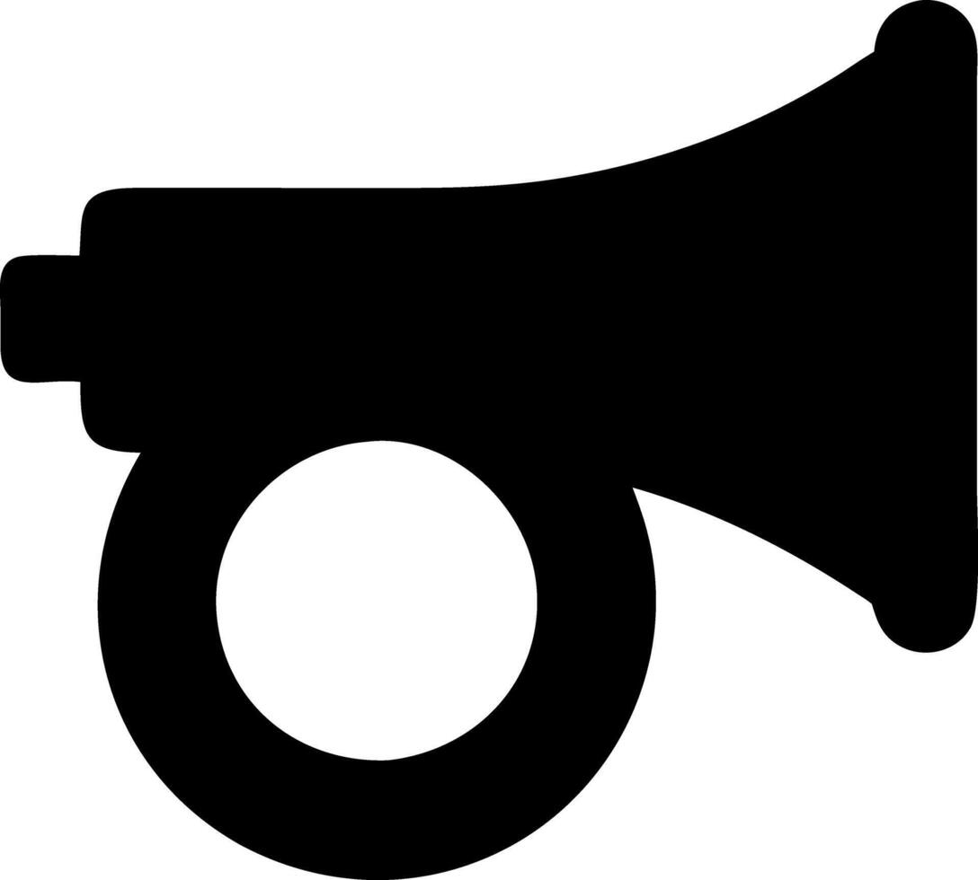 trumpet black fill icon vector
