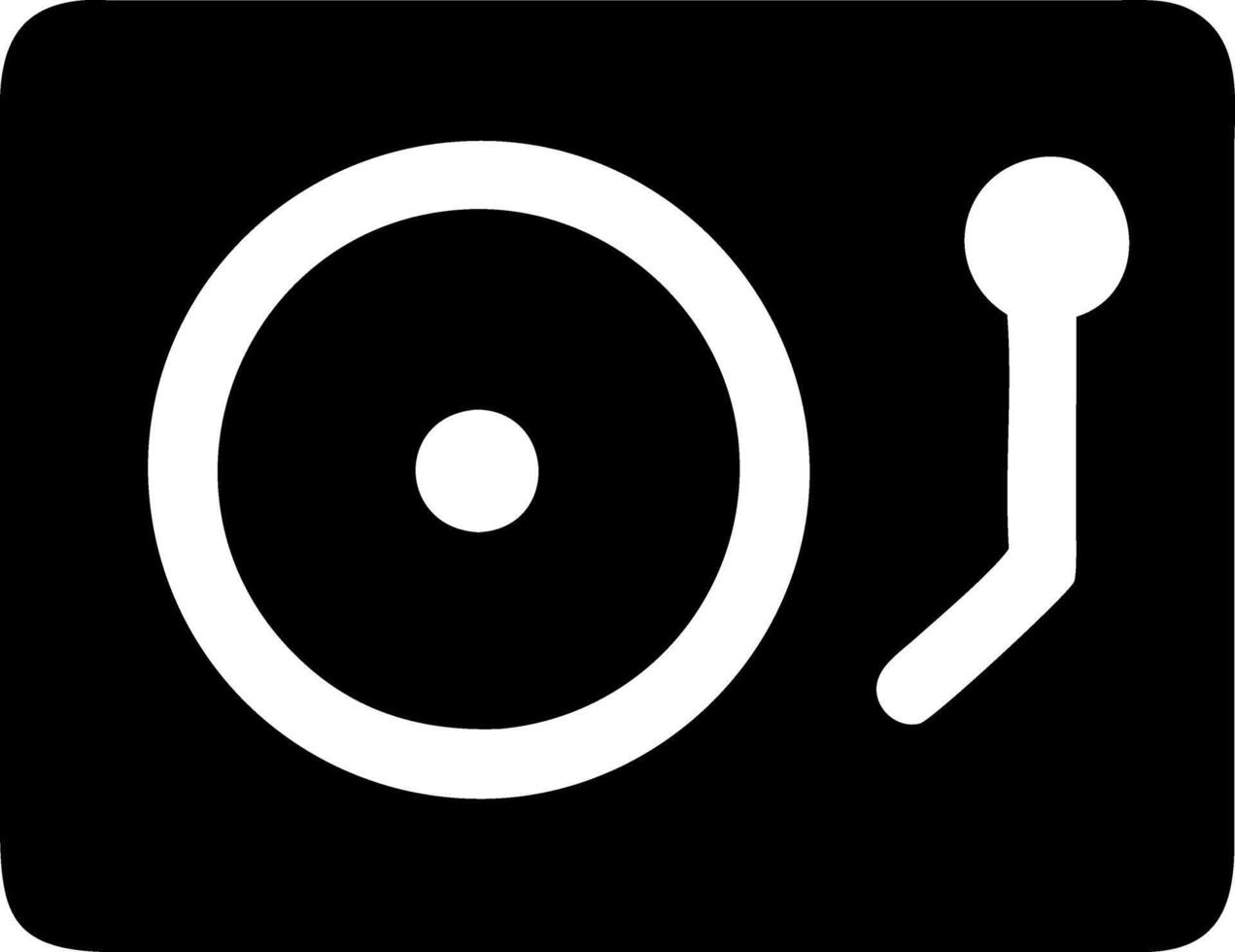 turntable black fill icon vector