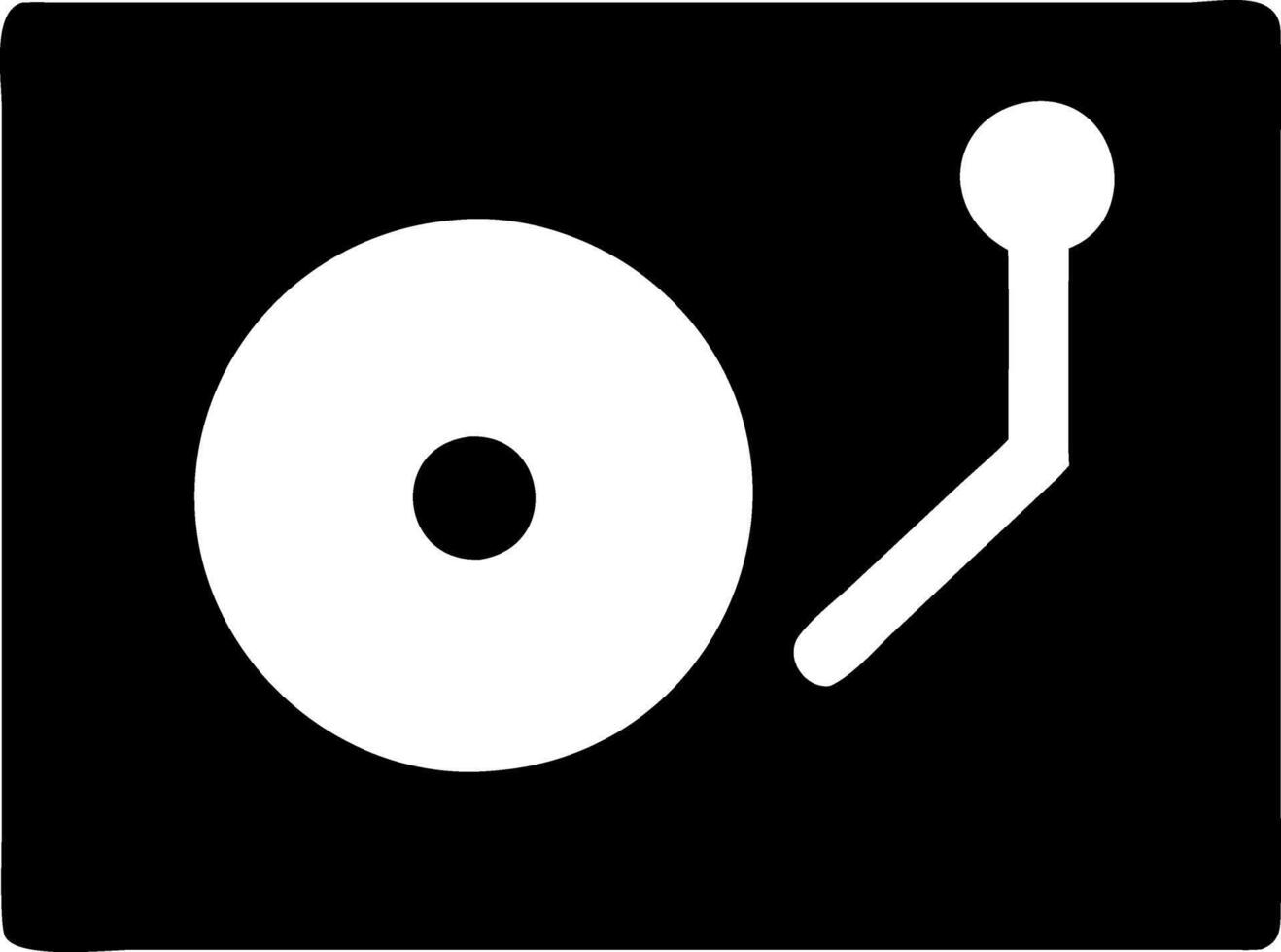 turntable black fill icon vector
