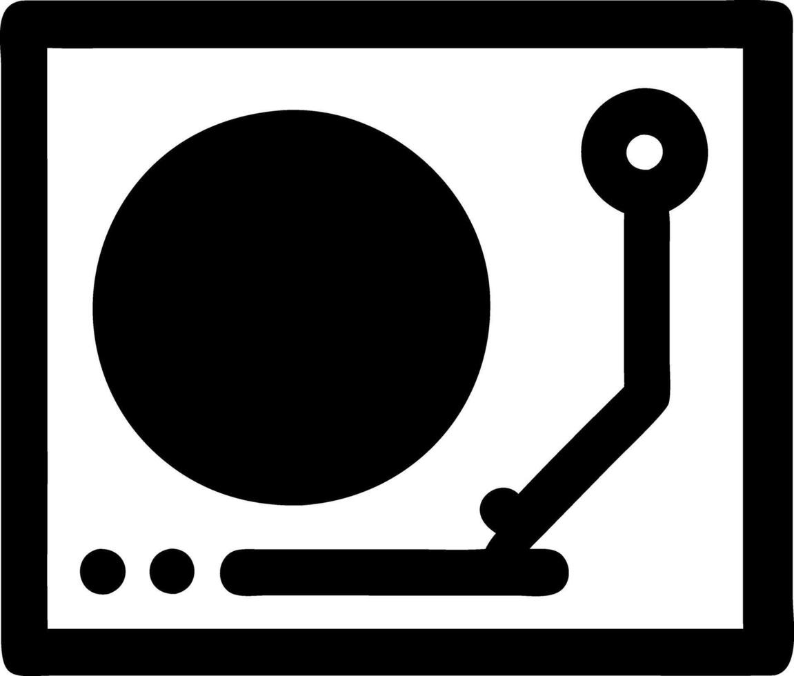 turntable black fill icon vector