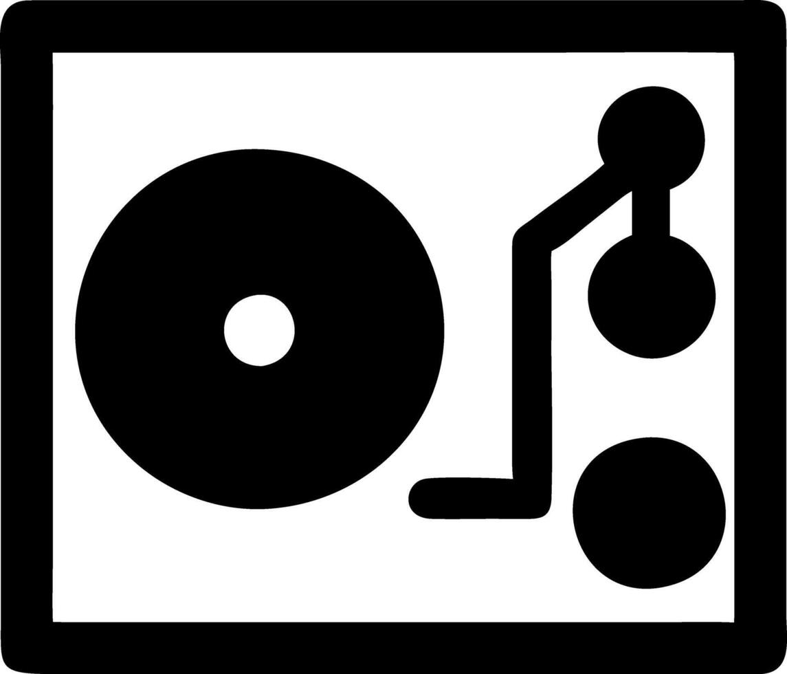 turntable black fill icon vector