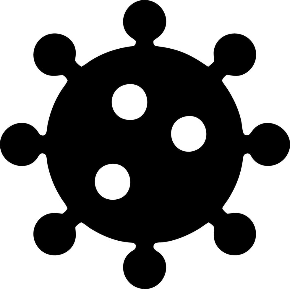 virus black fill icon vector