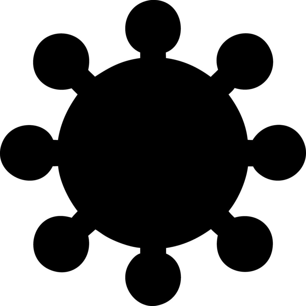 virus black fill icon vector