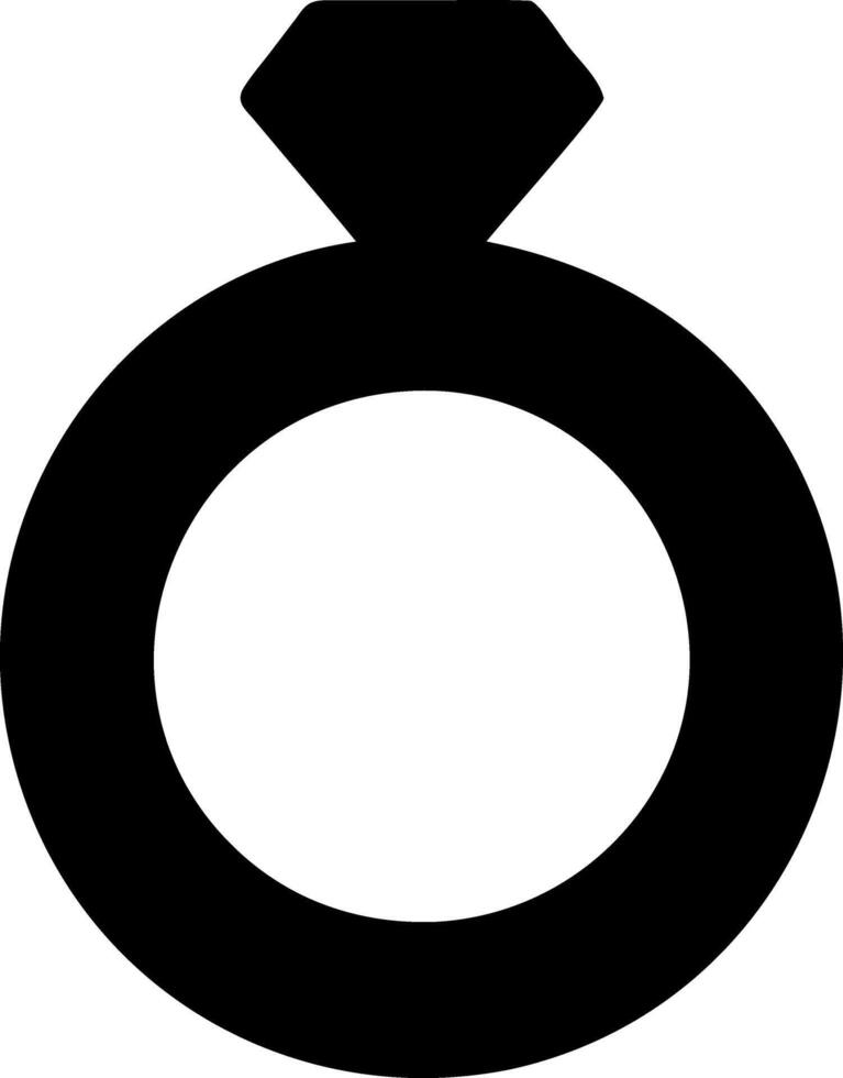 wedding ring black fill icon vector