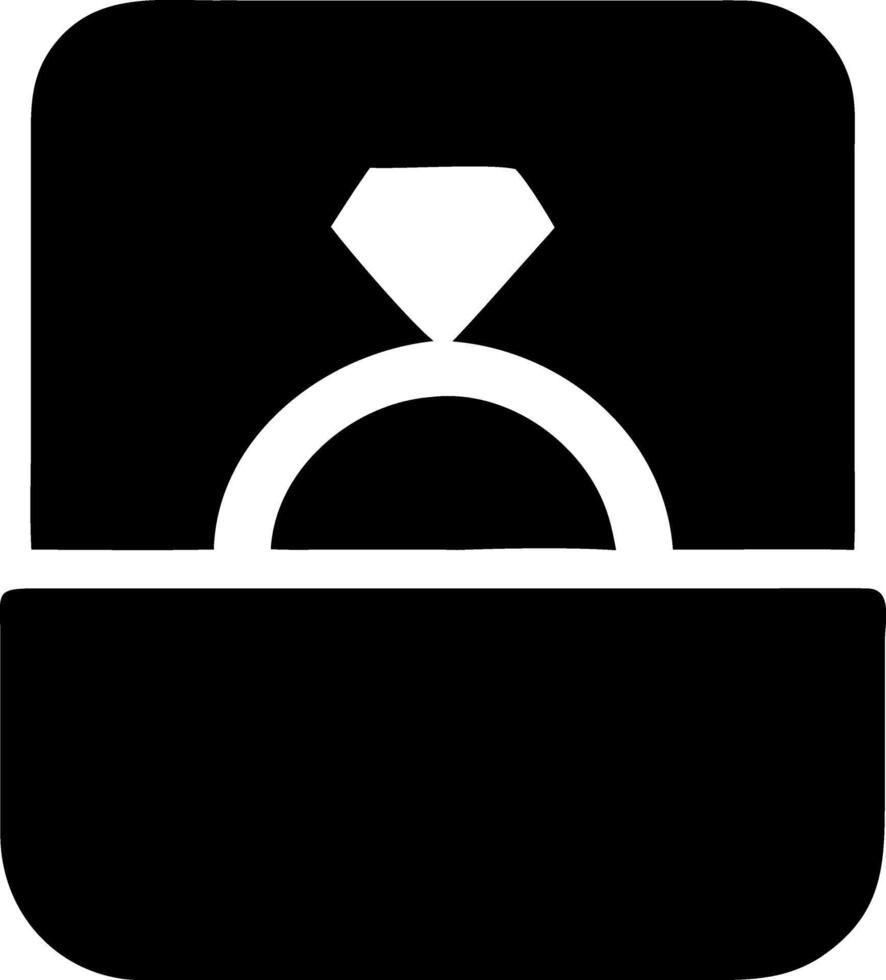 wedding ring black fill icon vector