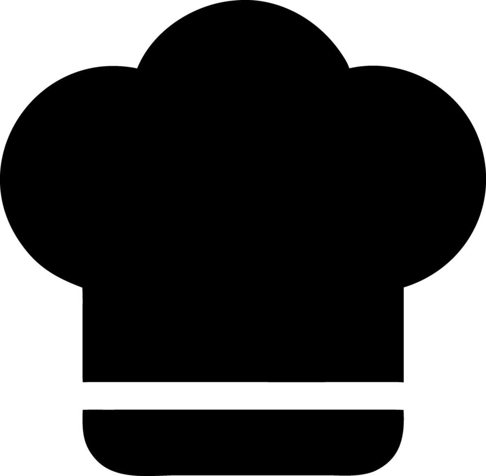 Chef hat black fill icon vector