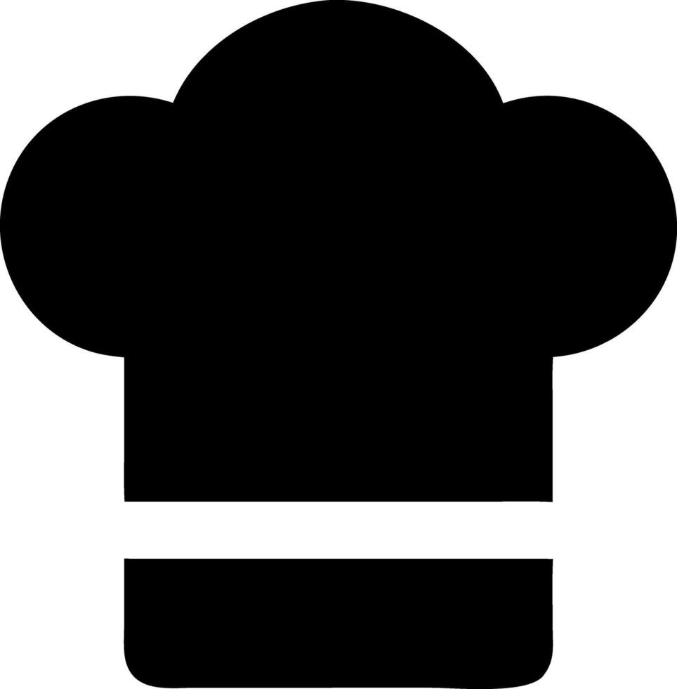 Chef hat black fill icon vector