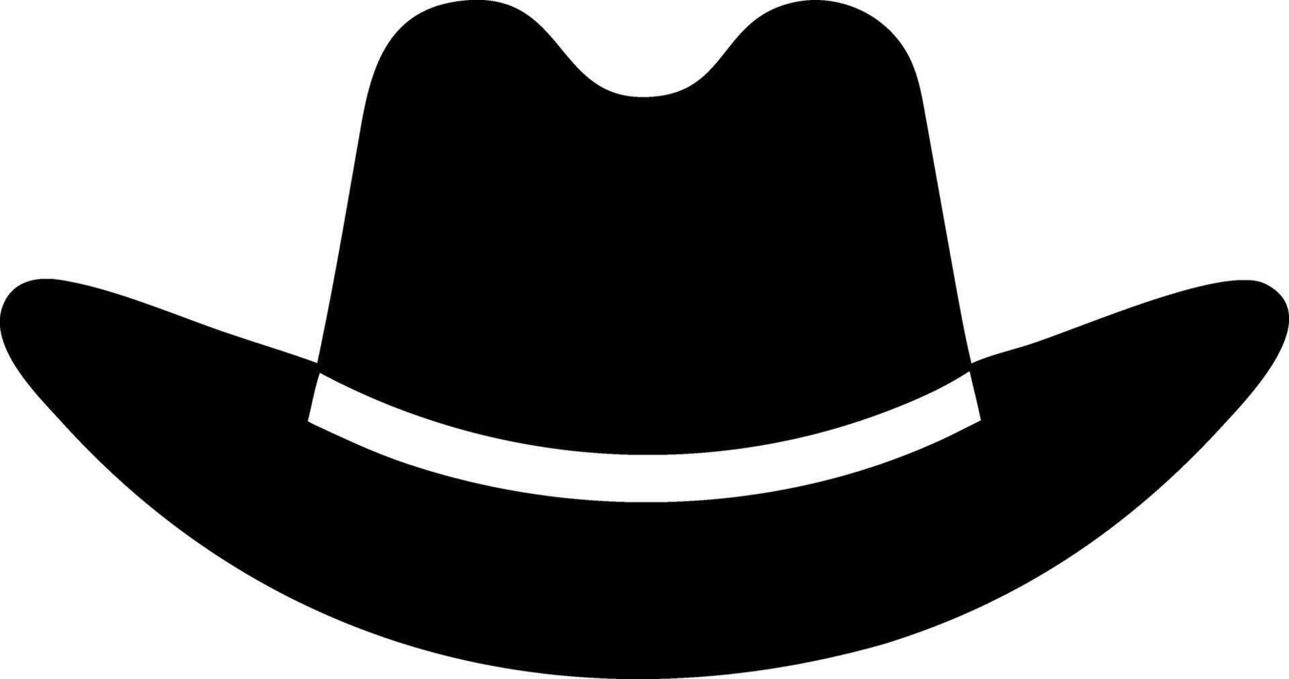 cowboy hat black fill icon vector