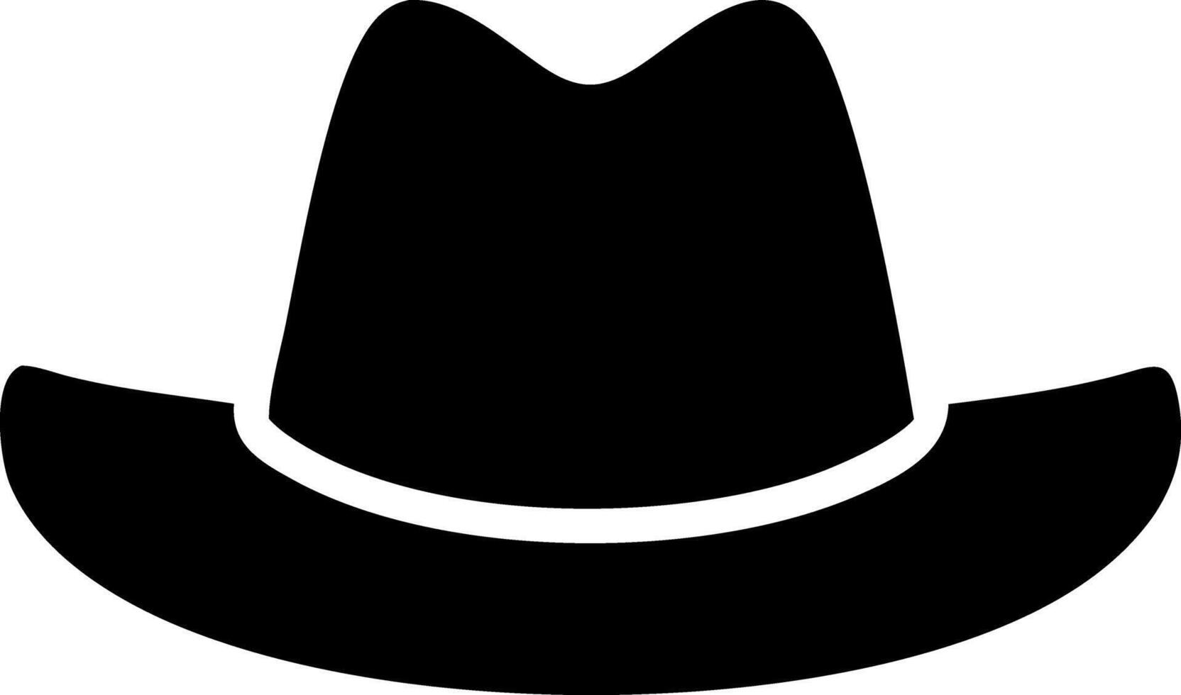 cowboy hat black fill icon vector