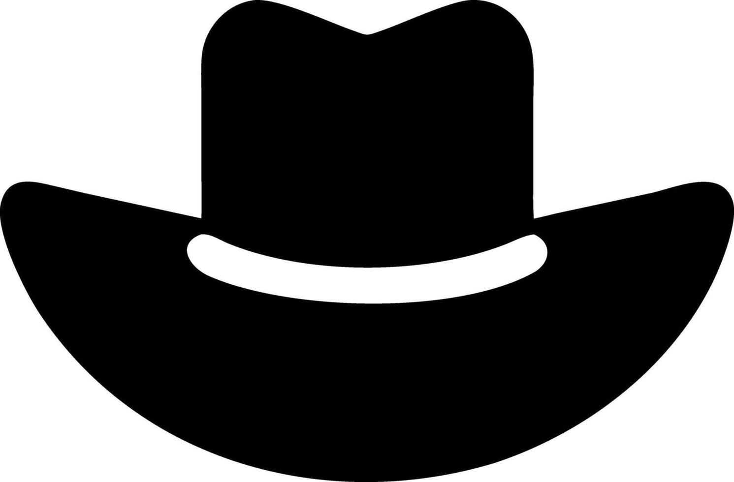cowboy hat black fill icon vector