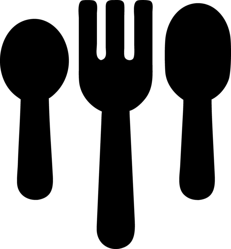 fork black fill icon vector
