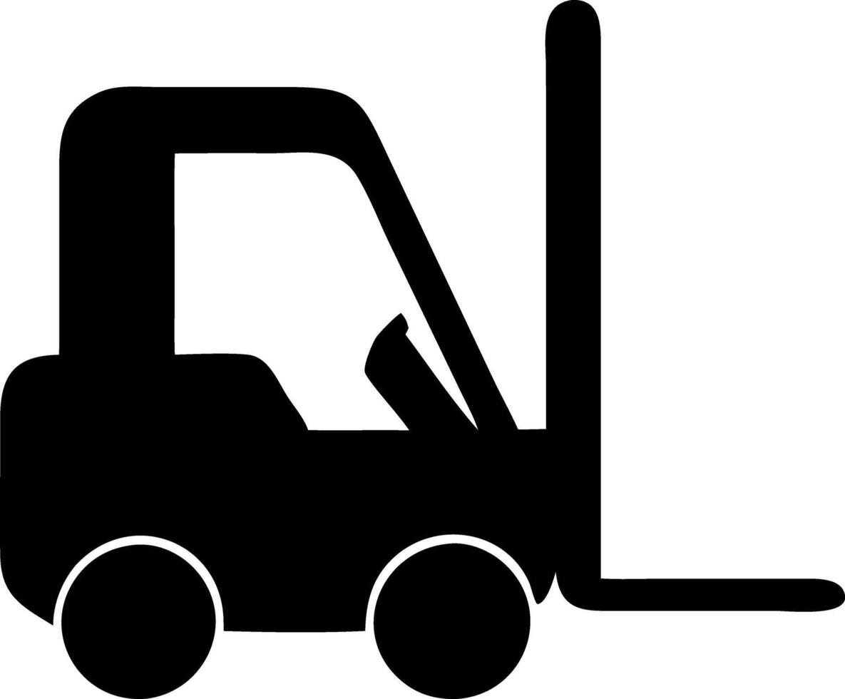 forklift black fill icon vector