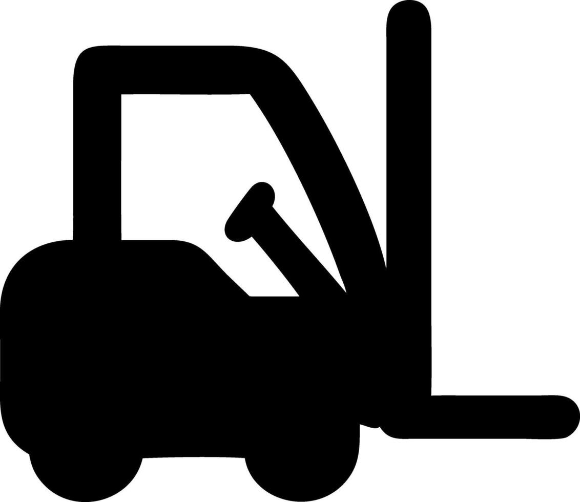 forklift black fill icon vector