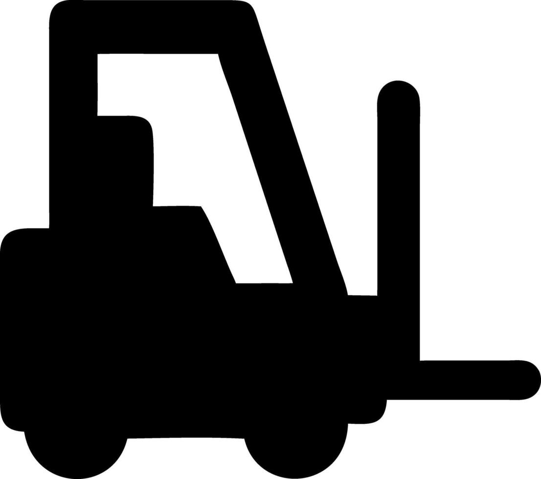forklift black fill icon vector