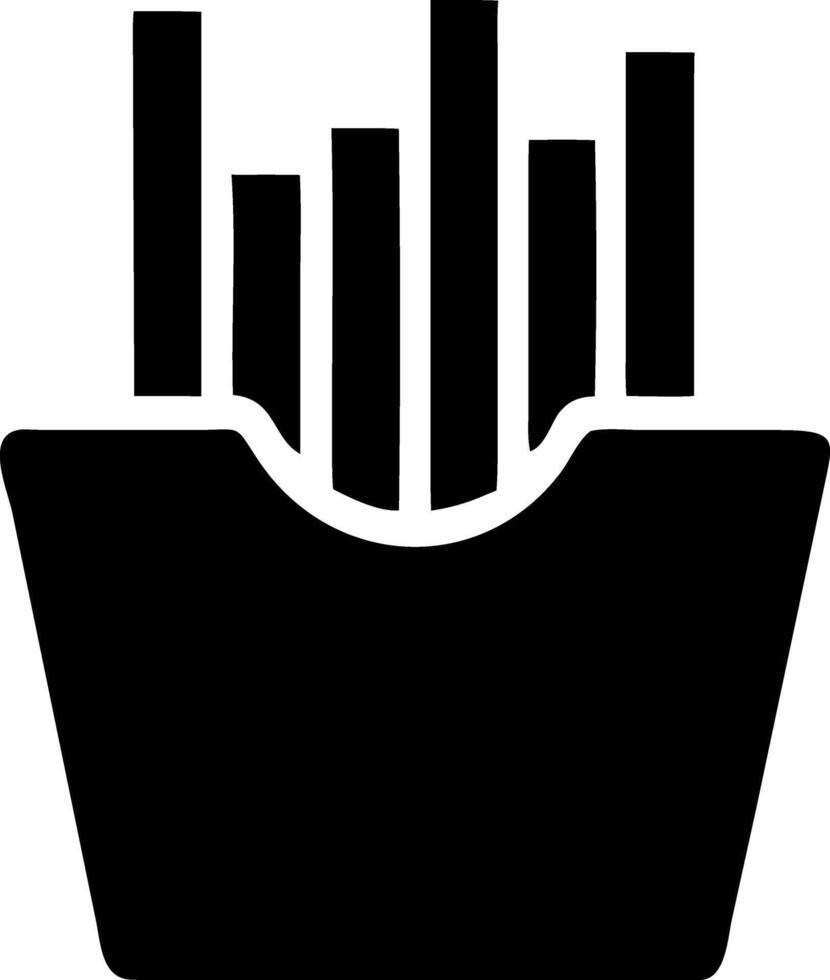 french fries black fill icon vector