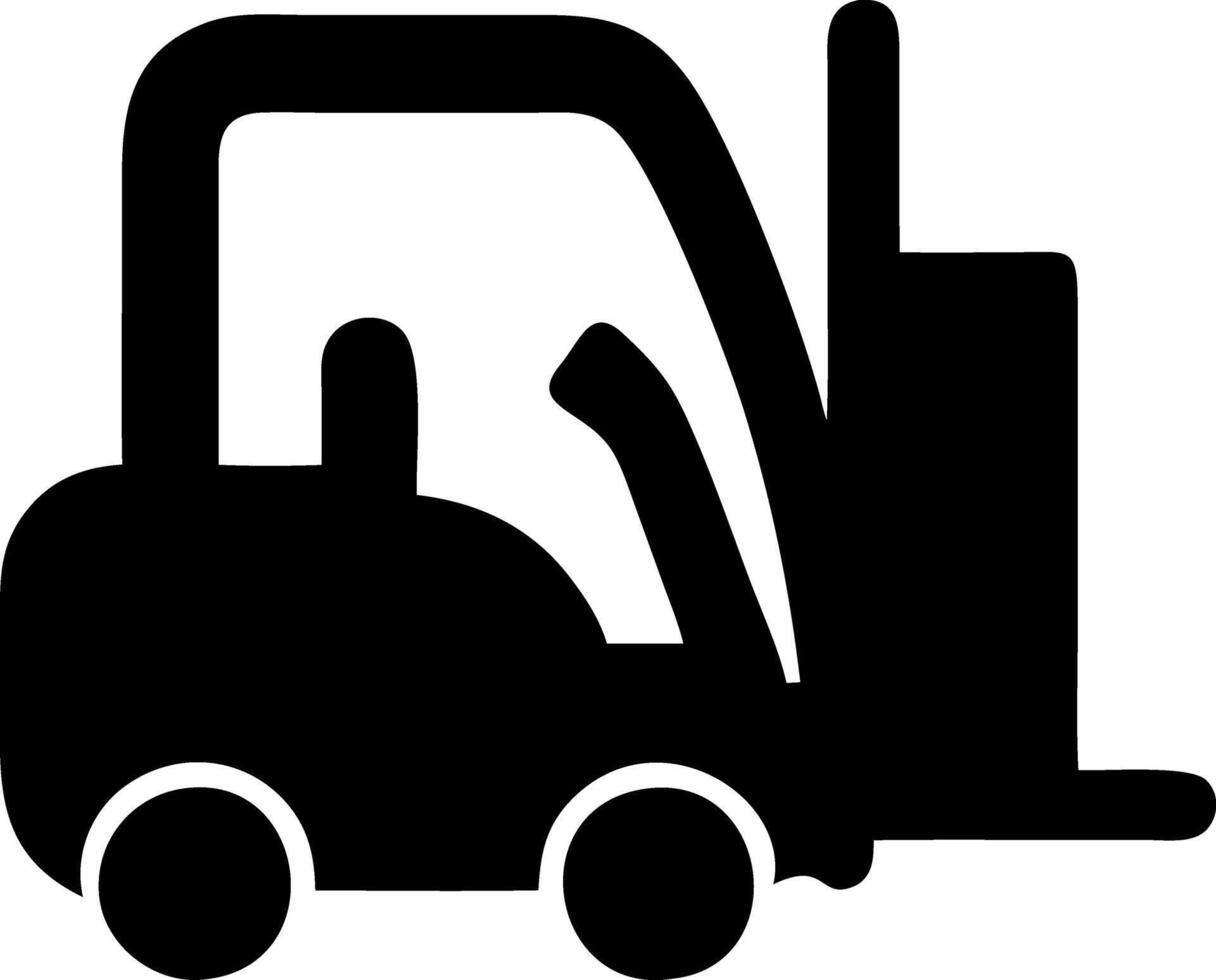 forklift black fill icon vector