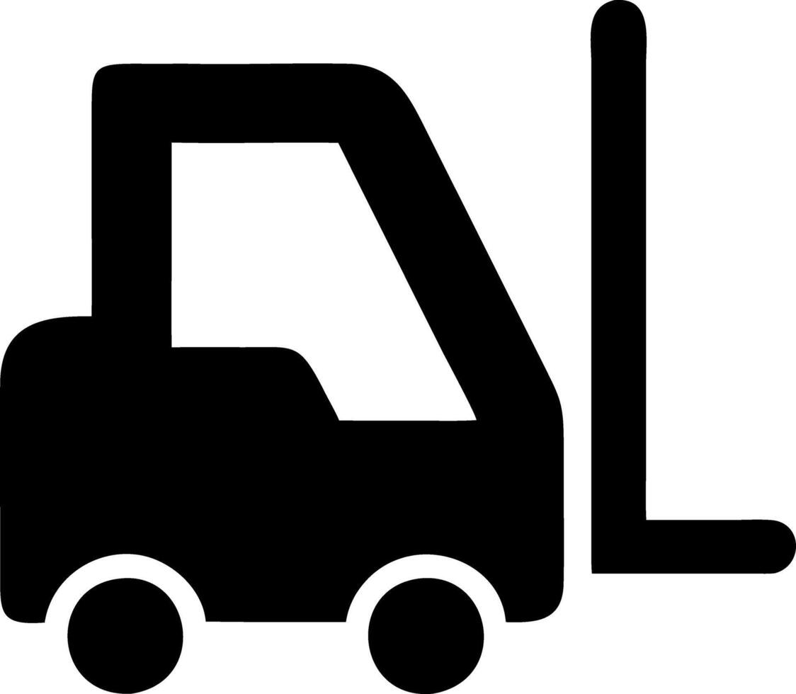 forklift black fill icon vector