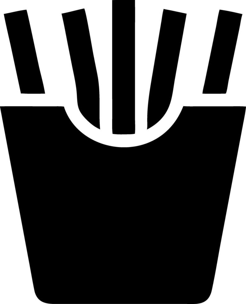 french fries black fill icon vector